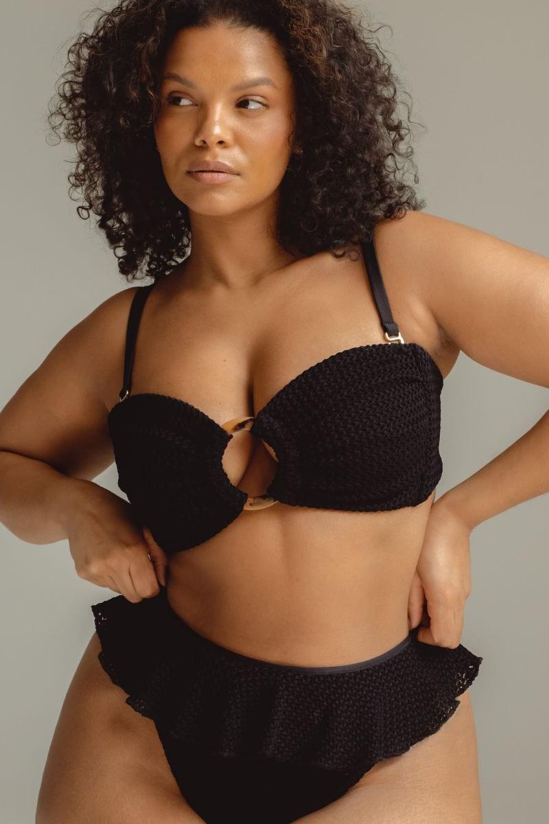 plus size black bandeau bikini top