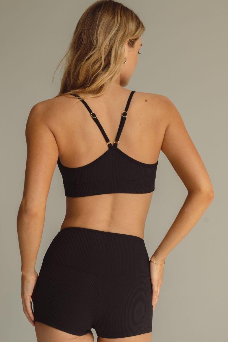Black Rib Simple Sport Top