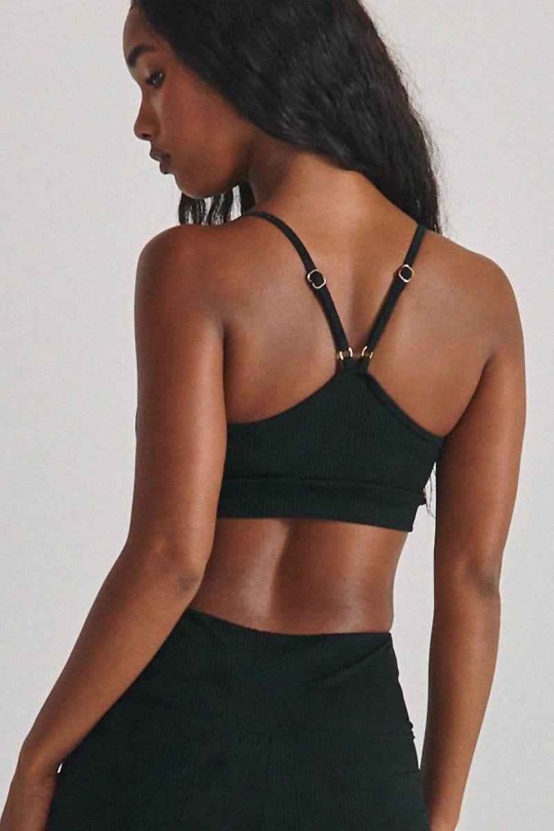 Black Rib Simple Sport Top