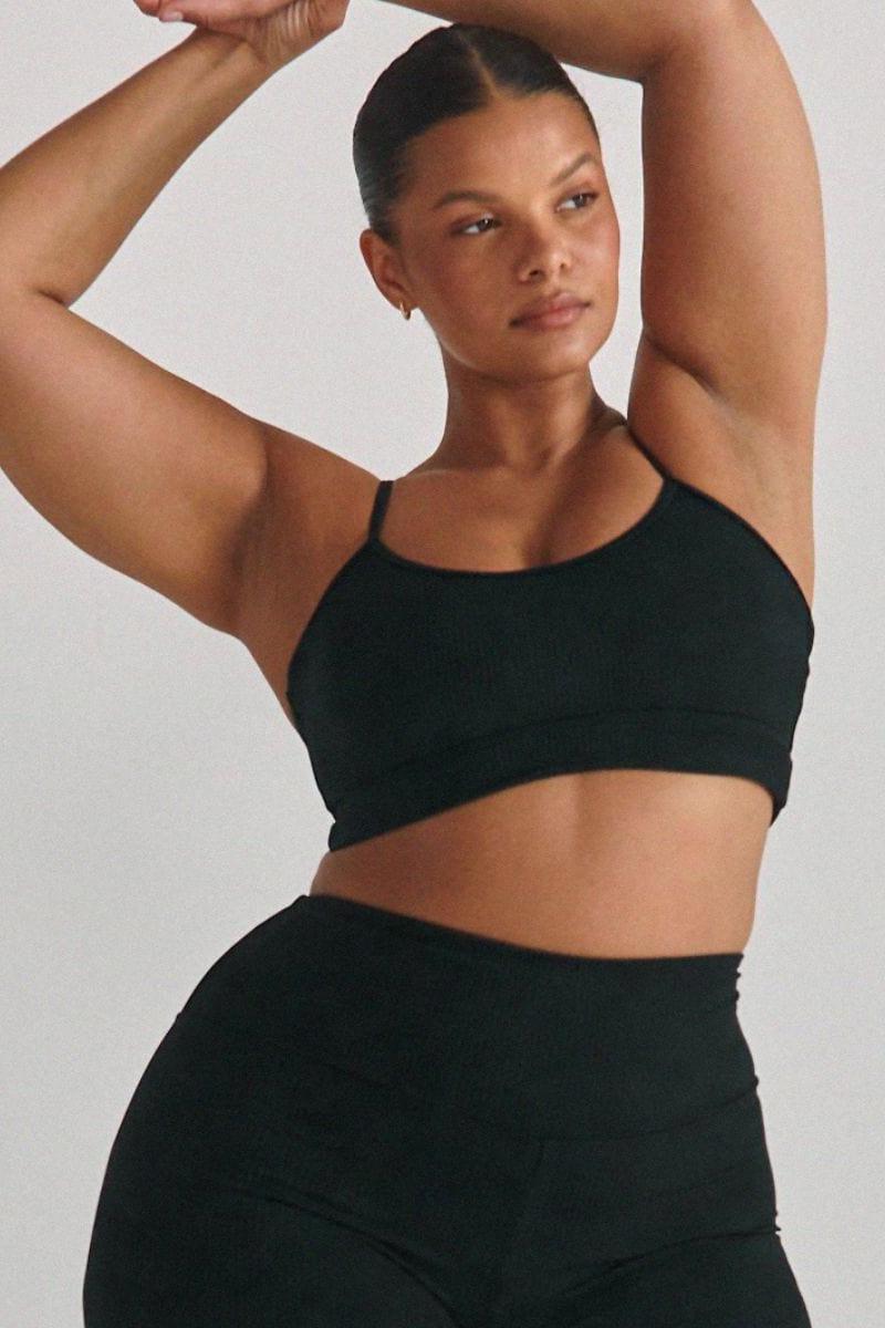 Black Rib Simple Sport Top