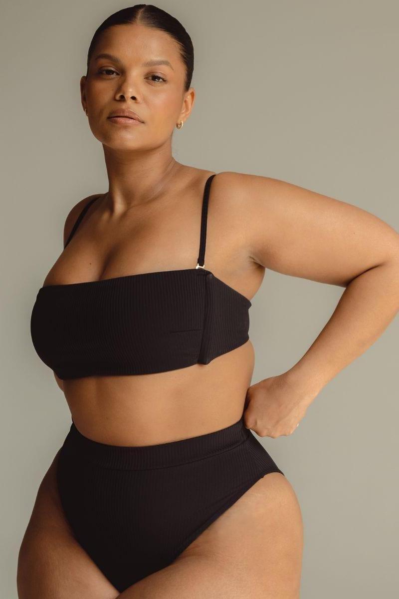 Black Rib Summer Bikini Top | Black Swimsuit | Montce Swim