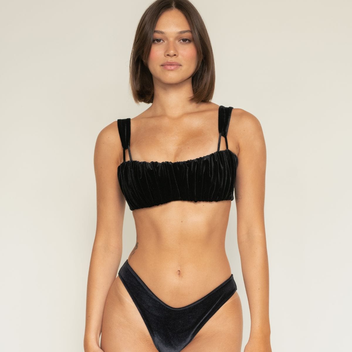 Black Velvet Victoria Bikini Top