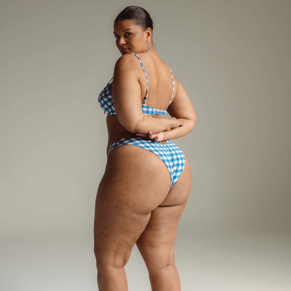 Blue Gingham Lulu Scrunch Bikini Bottom
