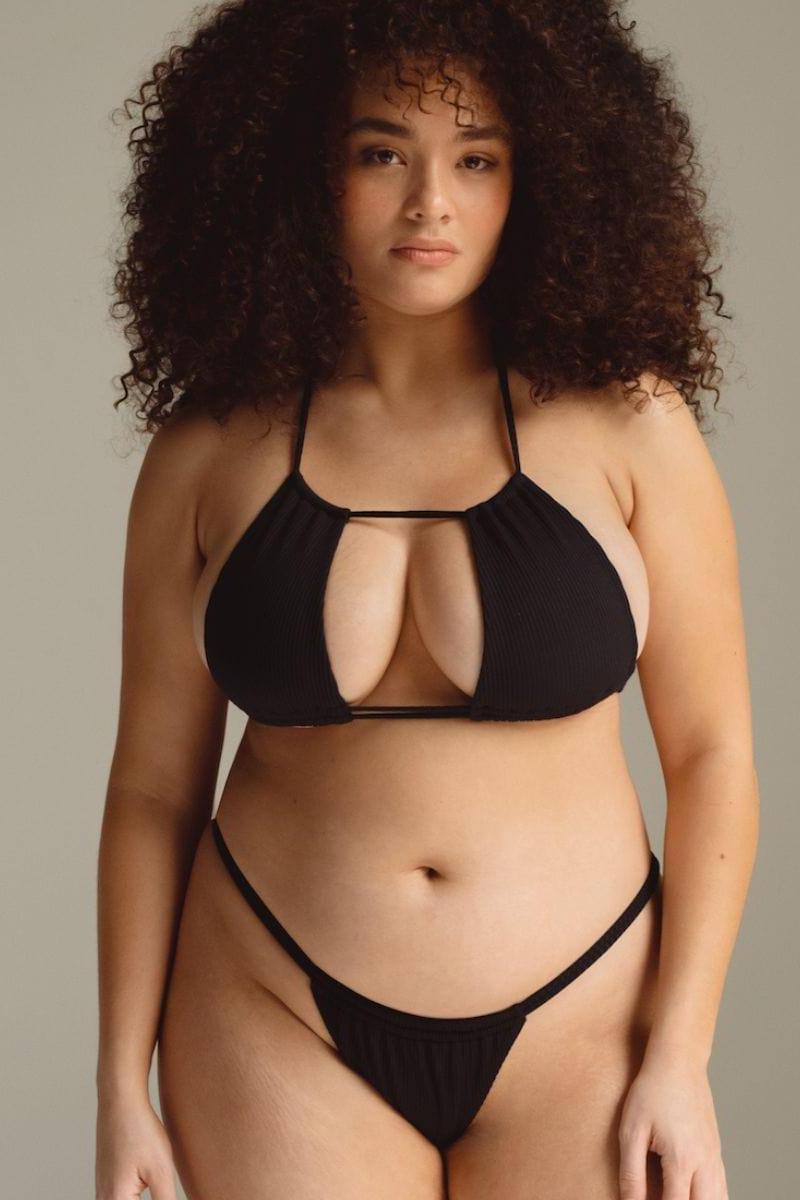 Black Rib Brasil Bikini Bottom
