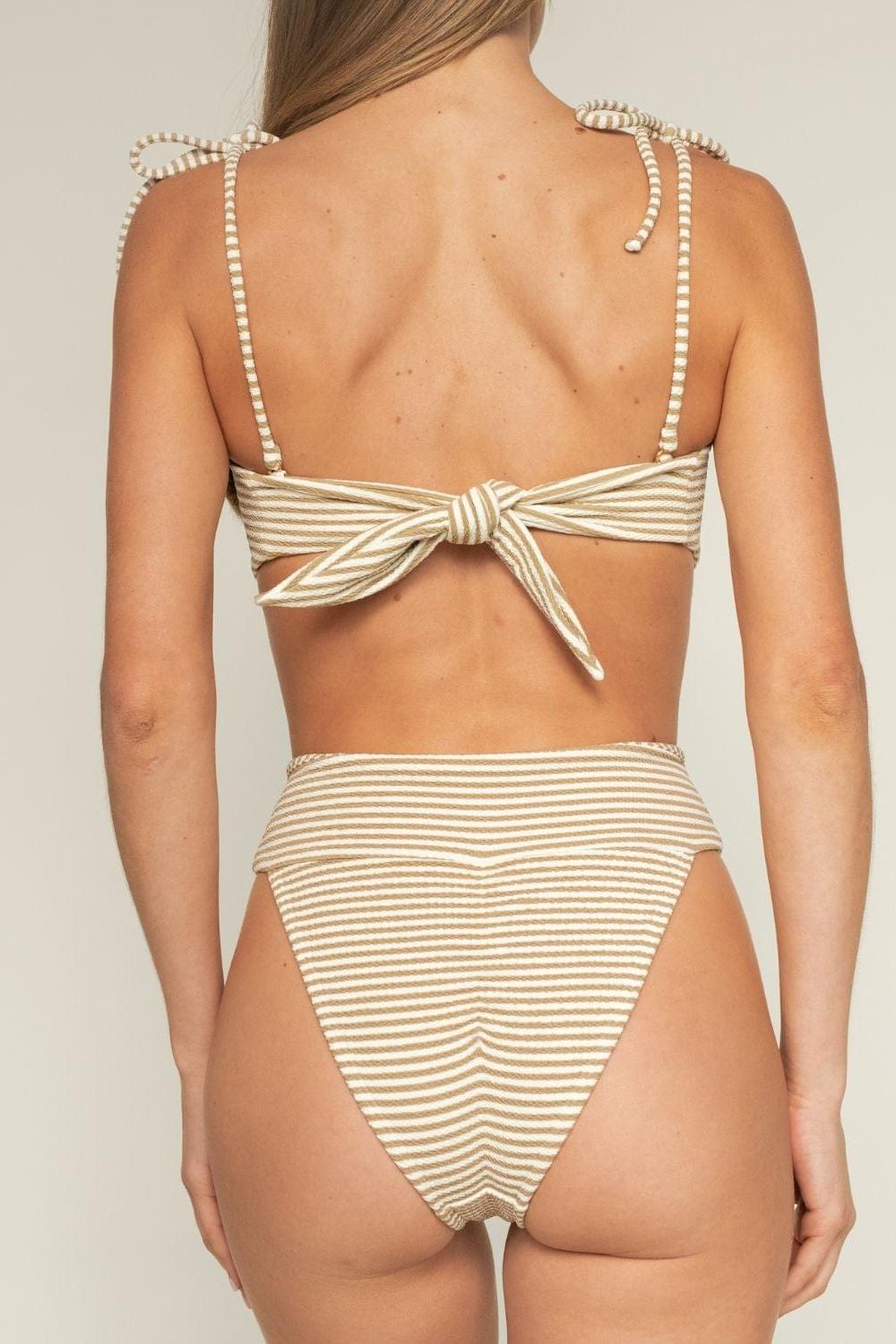 Neutral Stripe Tamarindo Binded Bikini Bottom