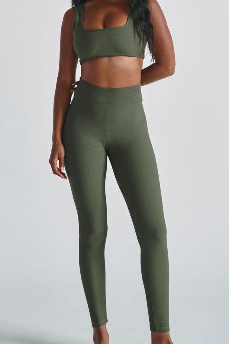 Olive Micro Scrunch Classic Legging