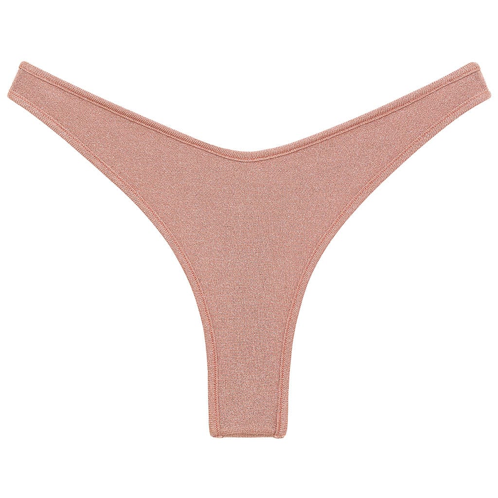 Prima Pink Sparkle Binded Thong Bikini Bottom