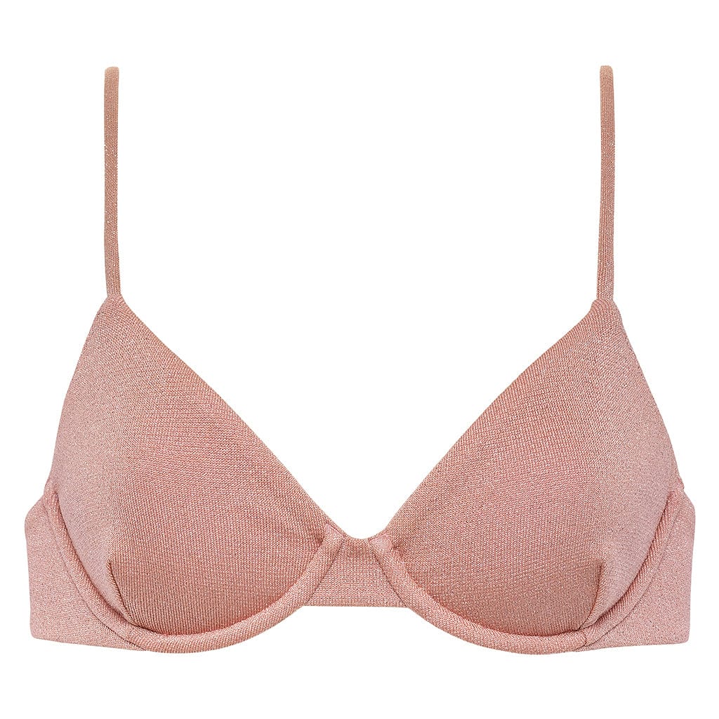 Prima Pink Sparkle Dainty Bikini Top