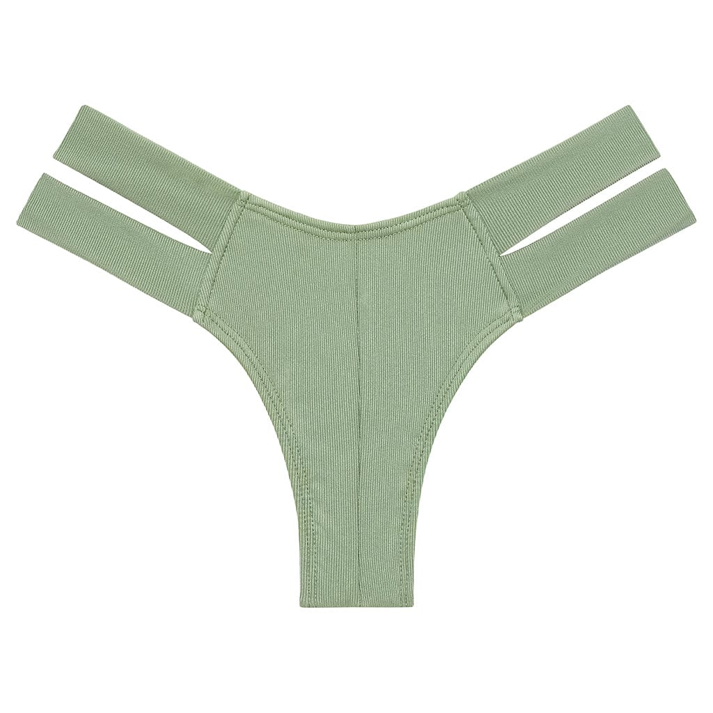 Sage Green Rib Euro Bikini Bottom