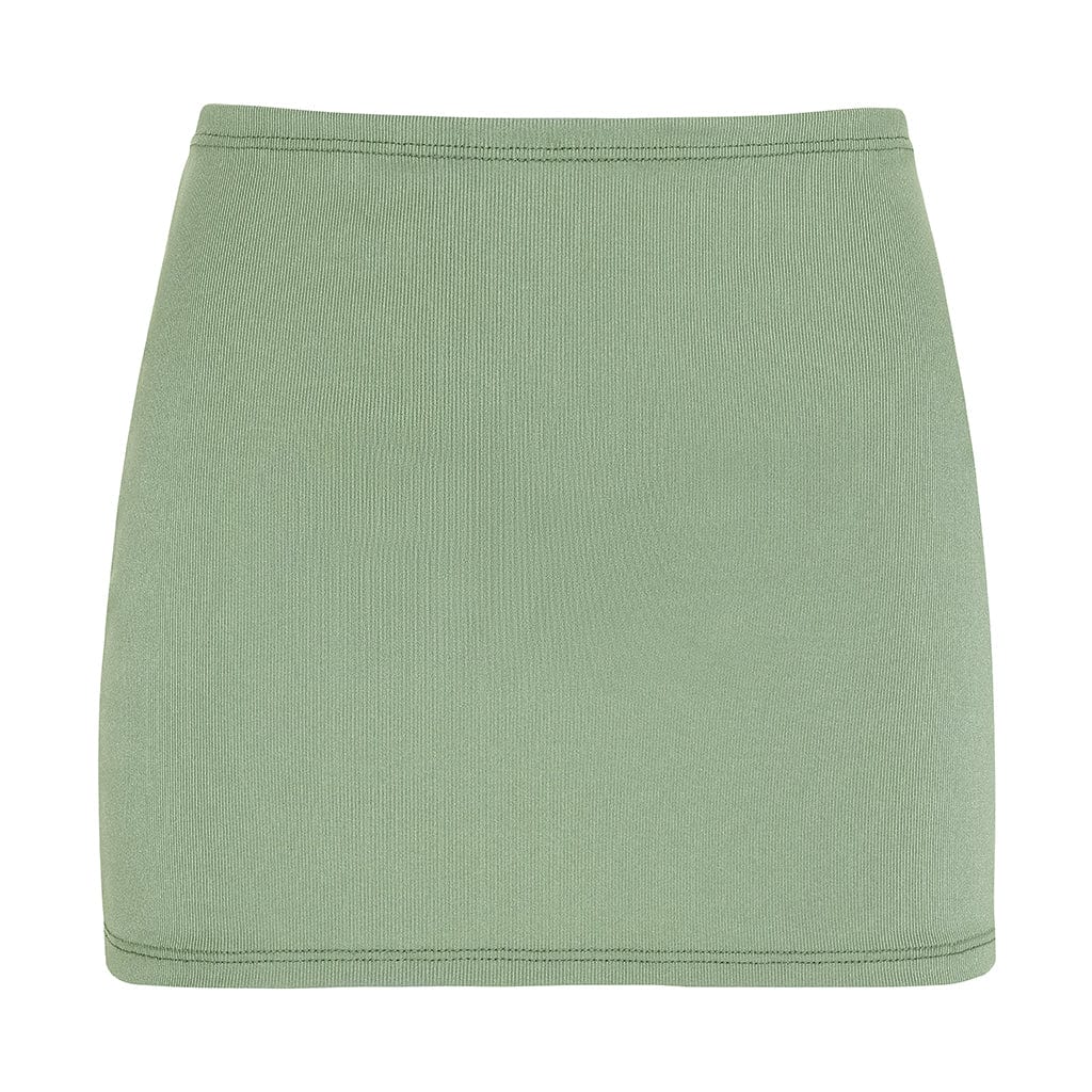 Sage Green Rib Micro Skirt