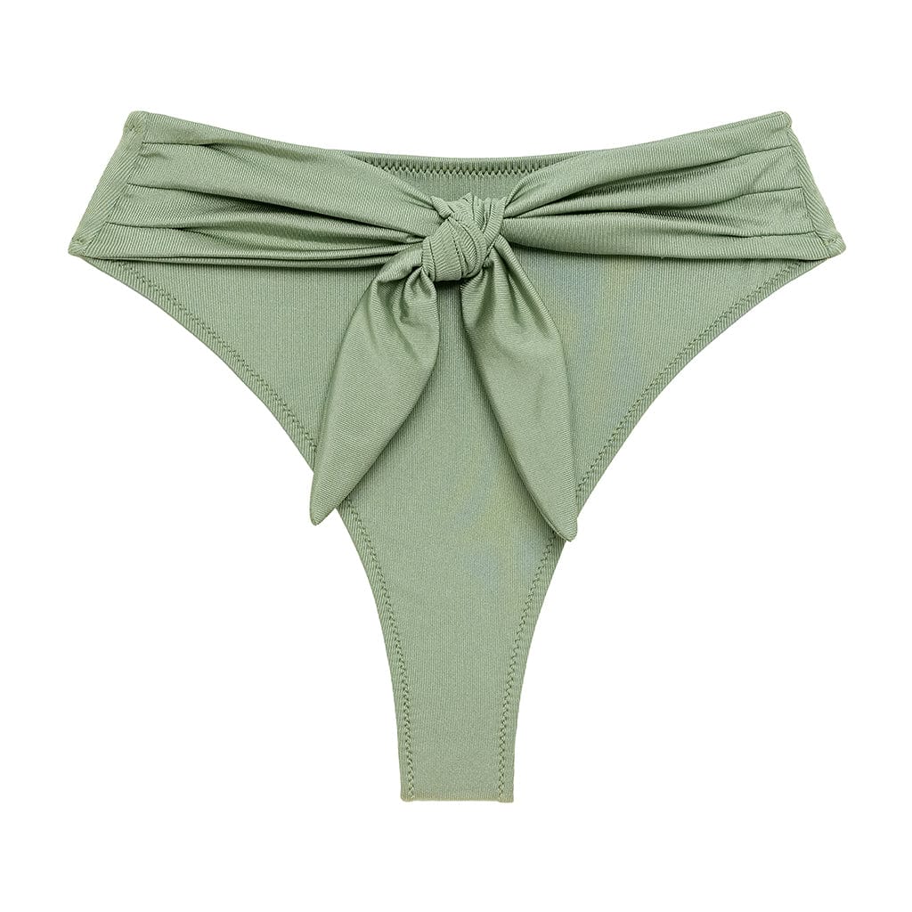 Sage Green Rib Paula Tie-Up Bikini Bottom