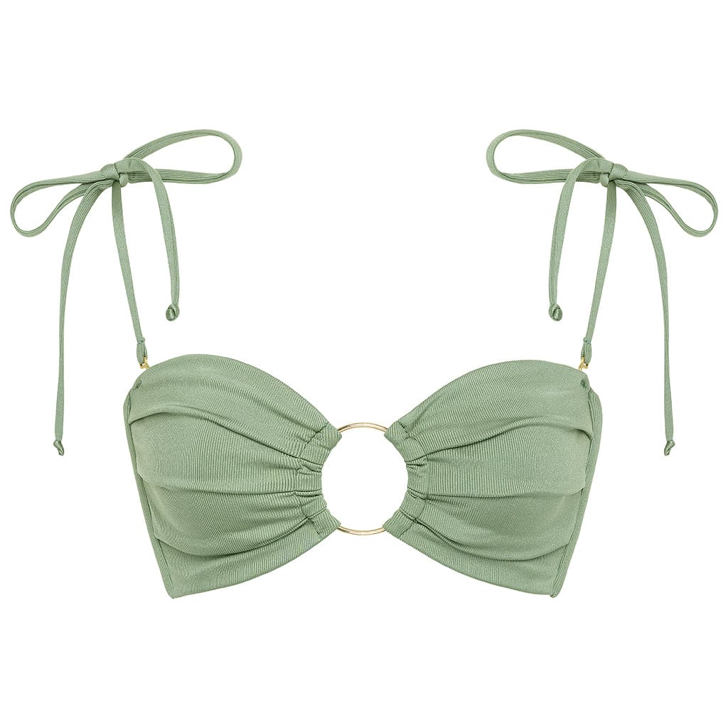 Buy Sage Green Ruffle Bandeau Bikini Top from the Next UK online shop