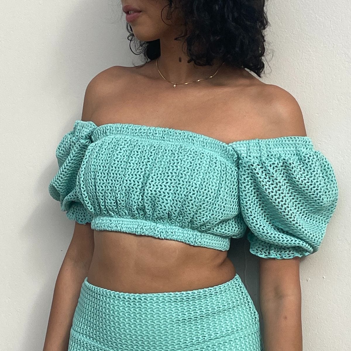 Turquoise Crochet Marcela Bikini Top