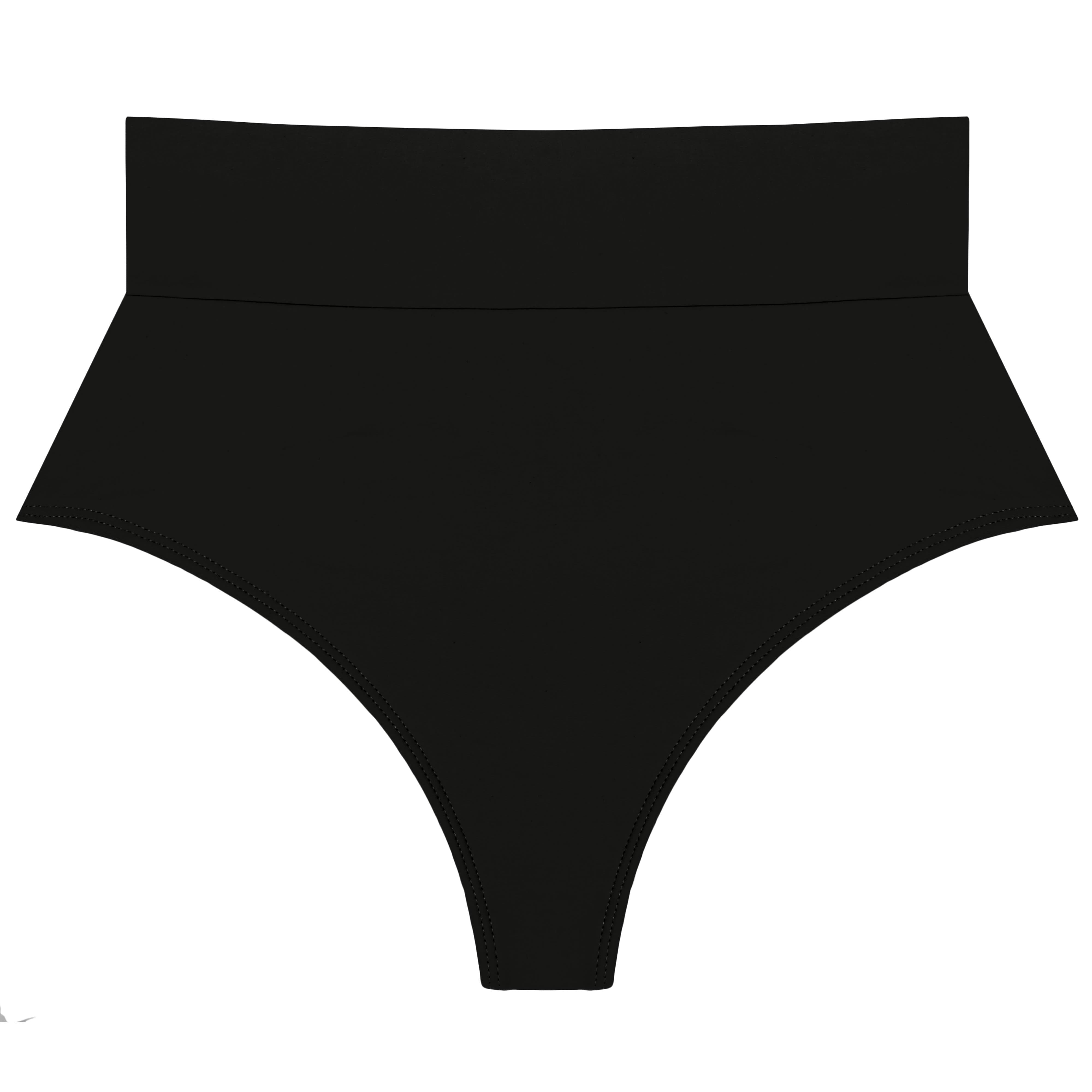 Black High Rise Bikini Bottom, Black Swimsuit