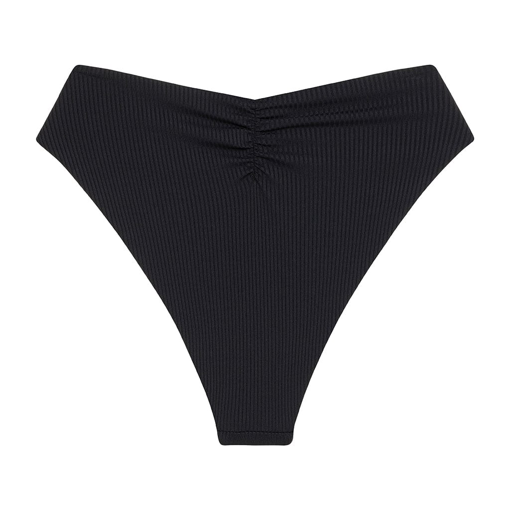 Black Rib Paula Tie-Up Bikini Bottom