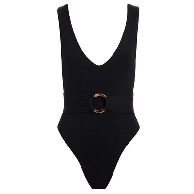 Black Rib Kim One-Piece | Black Swimwear | Montce Swim
