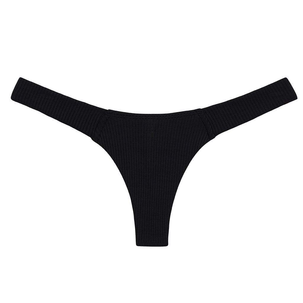 Black Rib Uno Bikini Bottom