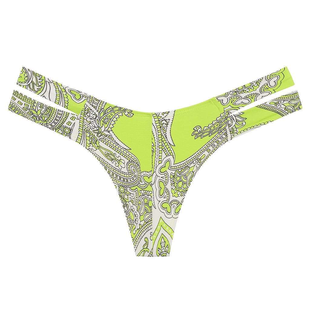Chartreuse Paisley Seamless Euro Bikini Bottom