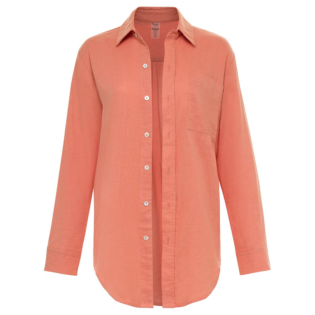 Coral Long Sleeve Button Down Shirt