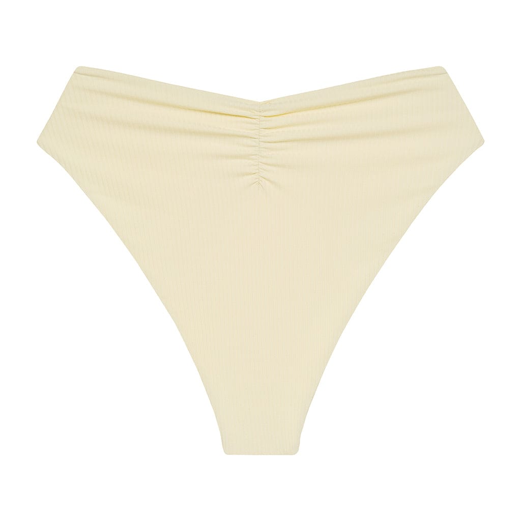 Cream Rib Paula Tie-Up Bikini Bottom