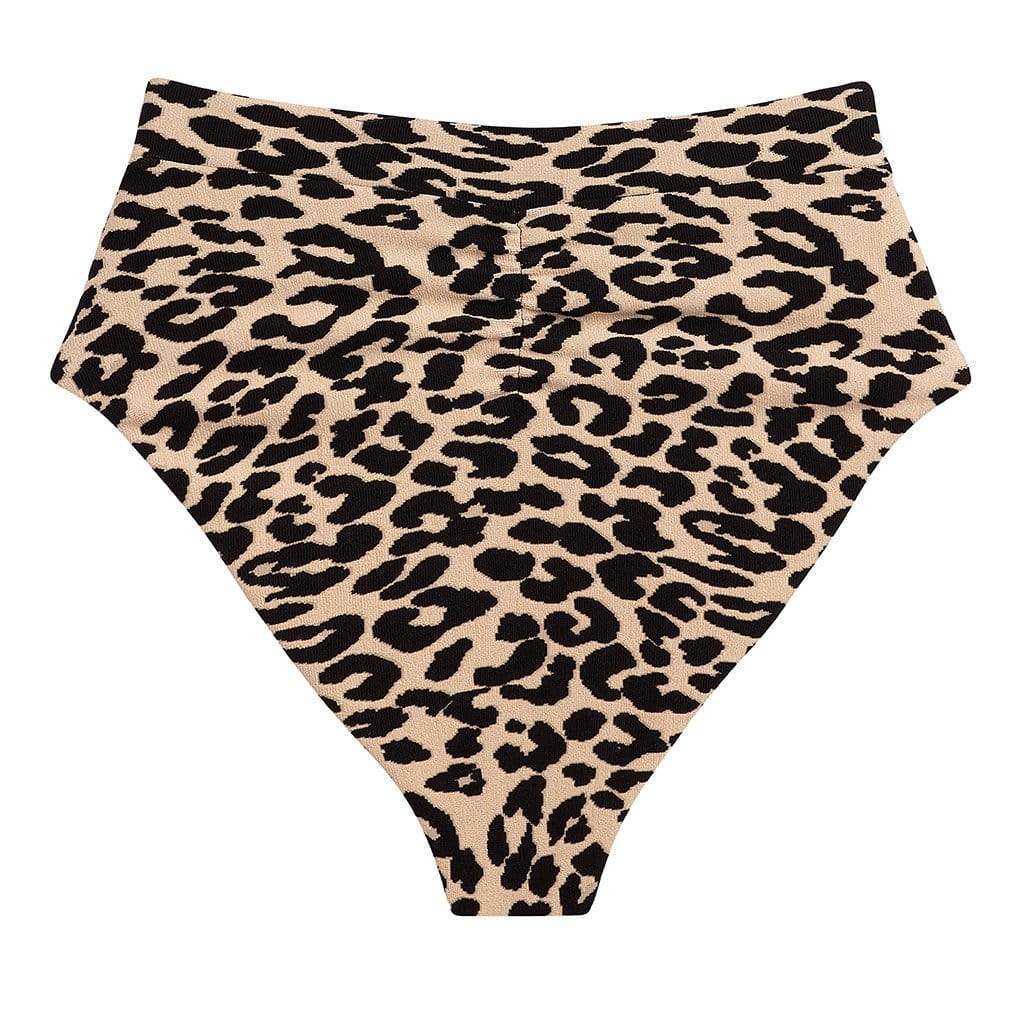 Leopard Texture Added Coverage Paulina Bikini Bottom