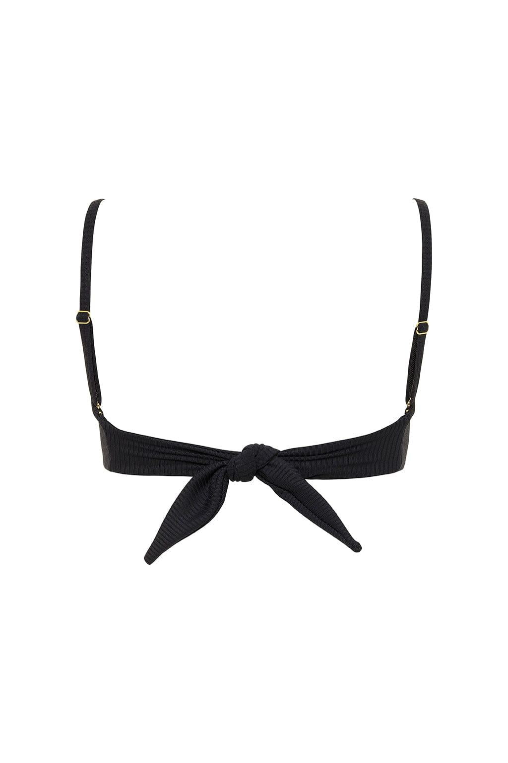 Black Rib Tori Bandeau Bikini Top | Montce Swim