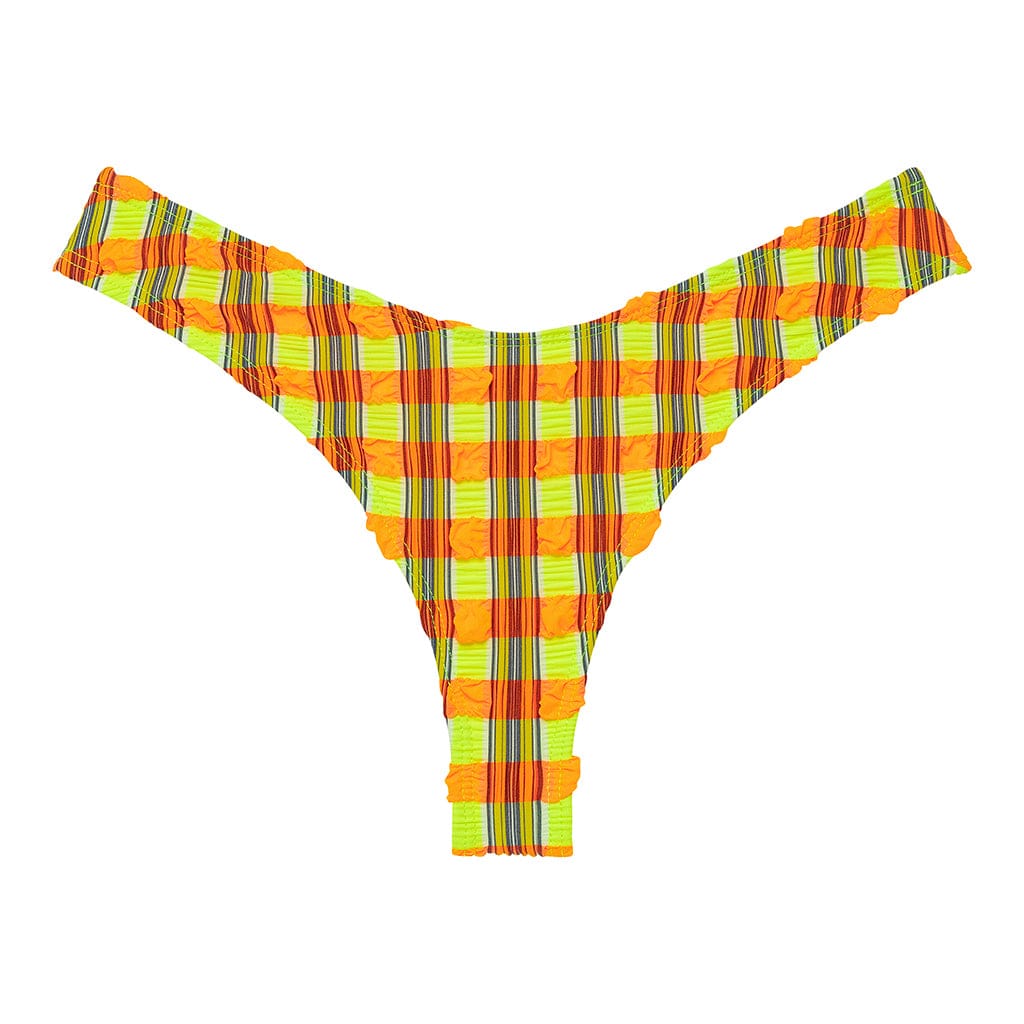 Neon Plaid Lulu Scrunch (Zig-Zag Stitch) Bikini Bottom