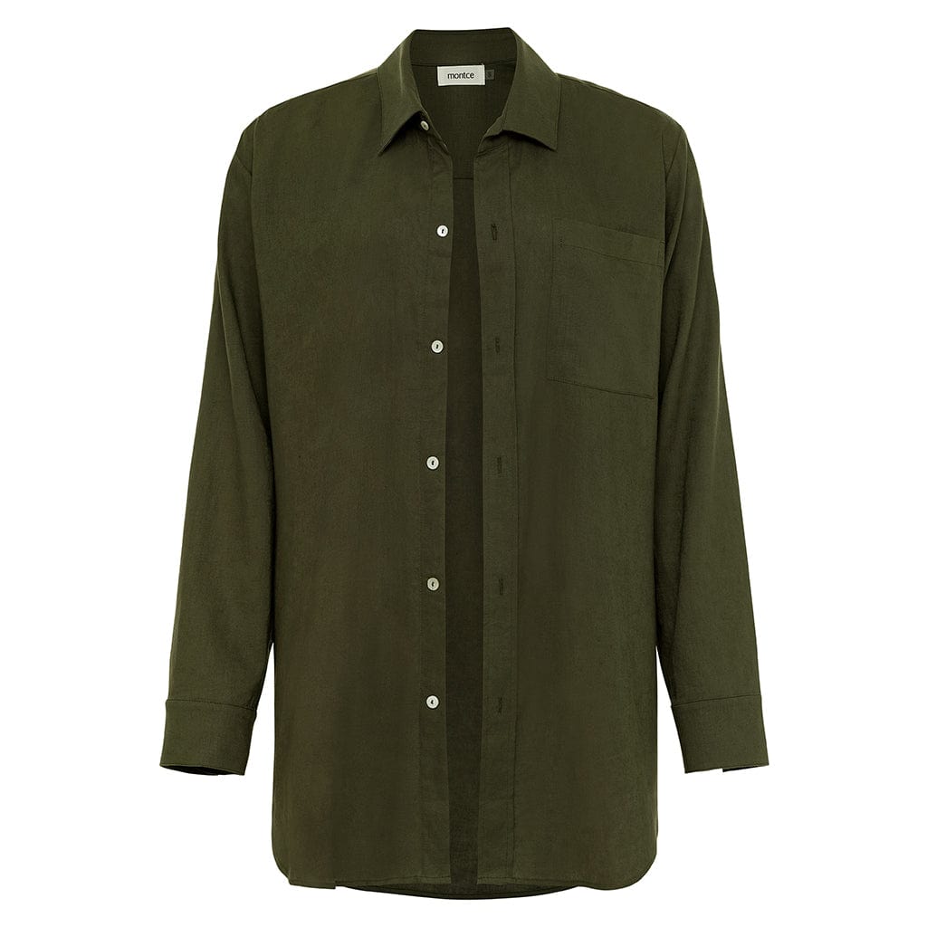 Olive Long Sleeve Button Down Shirt