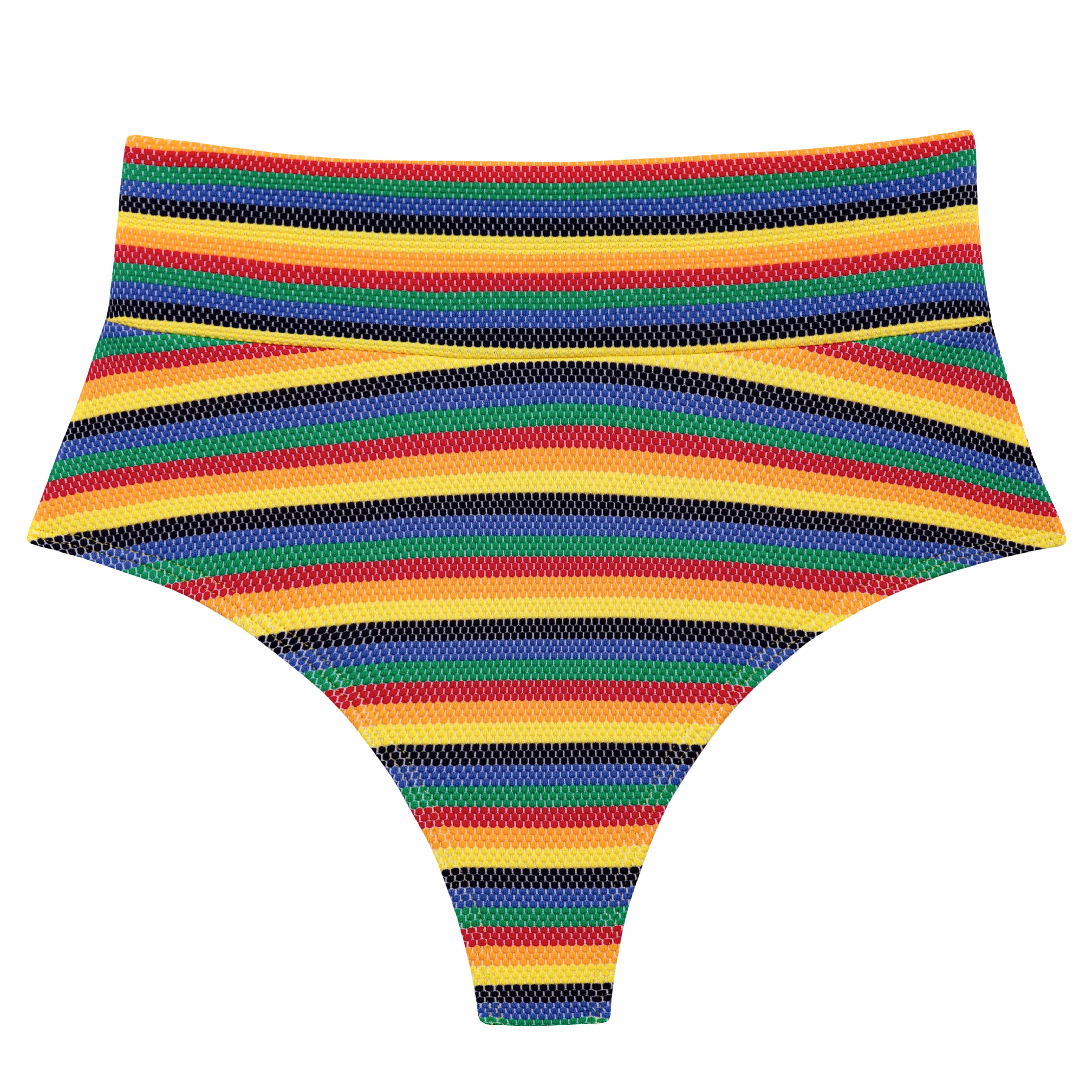 Caribbean Stripe Added Coverage High Rise Bikini bottom