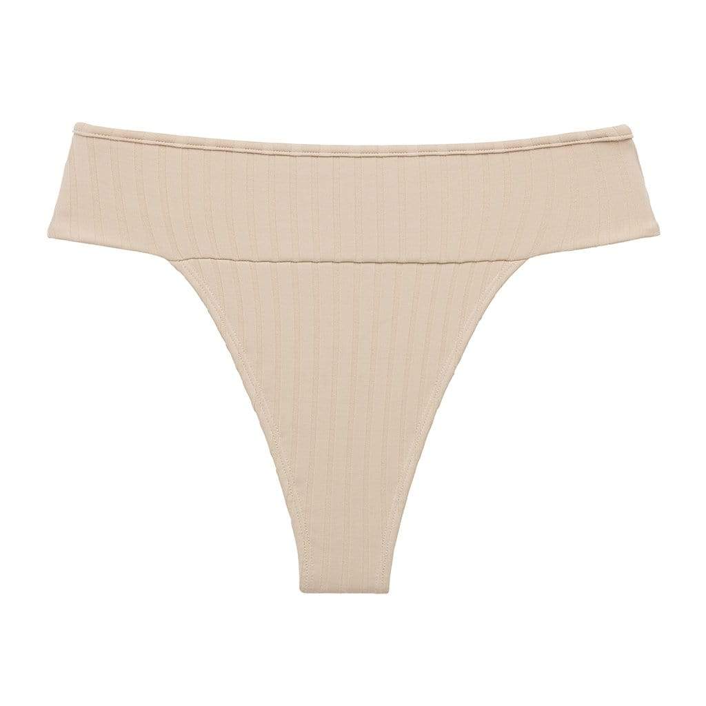 Beige Wide Rib Tamarindo Bikini Bottom