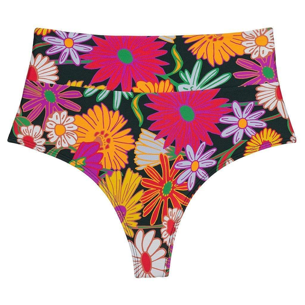 Janeane Floral Added Coverage High Rise Bikini Bottom