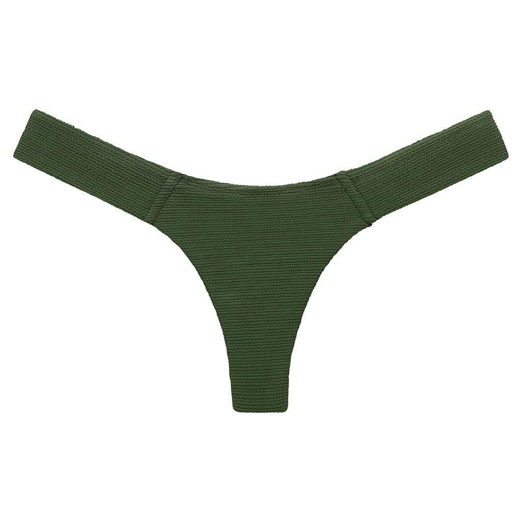 Olive Micro Scrunch Added Coverage Uno Bikini bottom