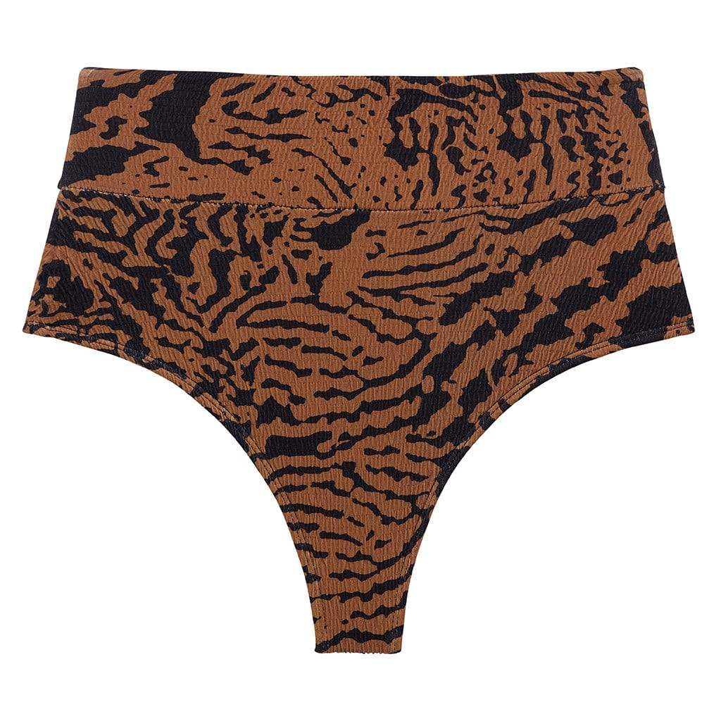 Tigre Micro Scrunch Added Coverage High Rise Bikini Bottom