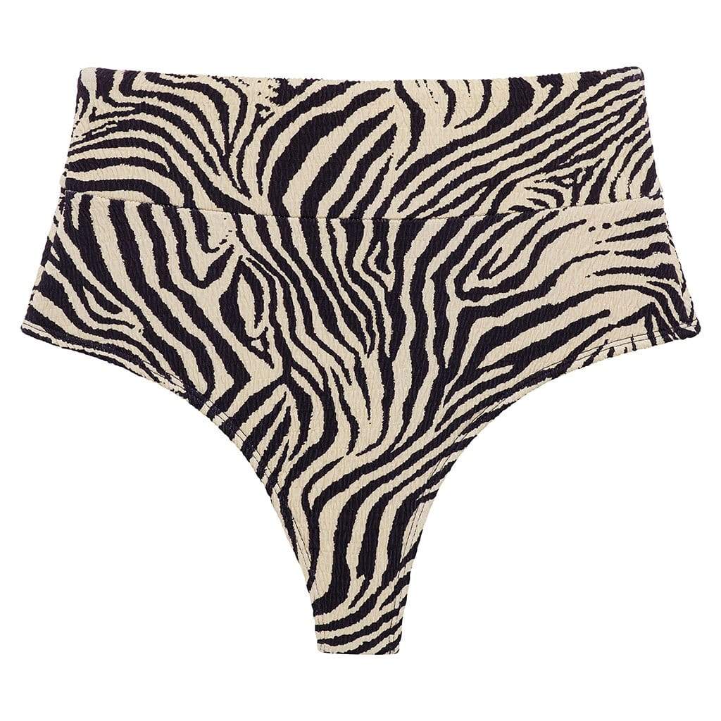 Zebra Micro Scrunch Added Coverage High Rise Bikini Bottom