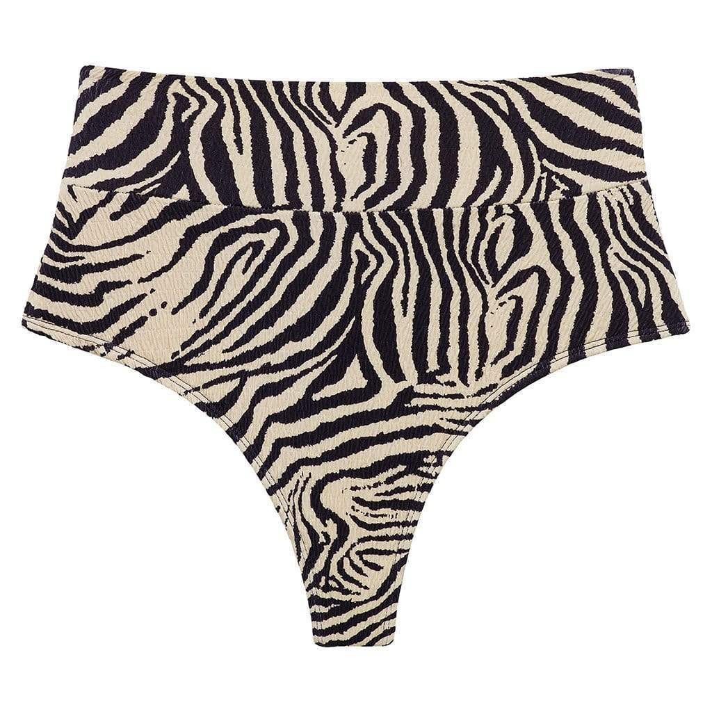 Zebra Micro Scrunch High Rise Bikini Bottom