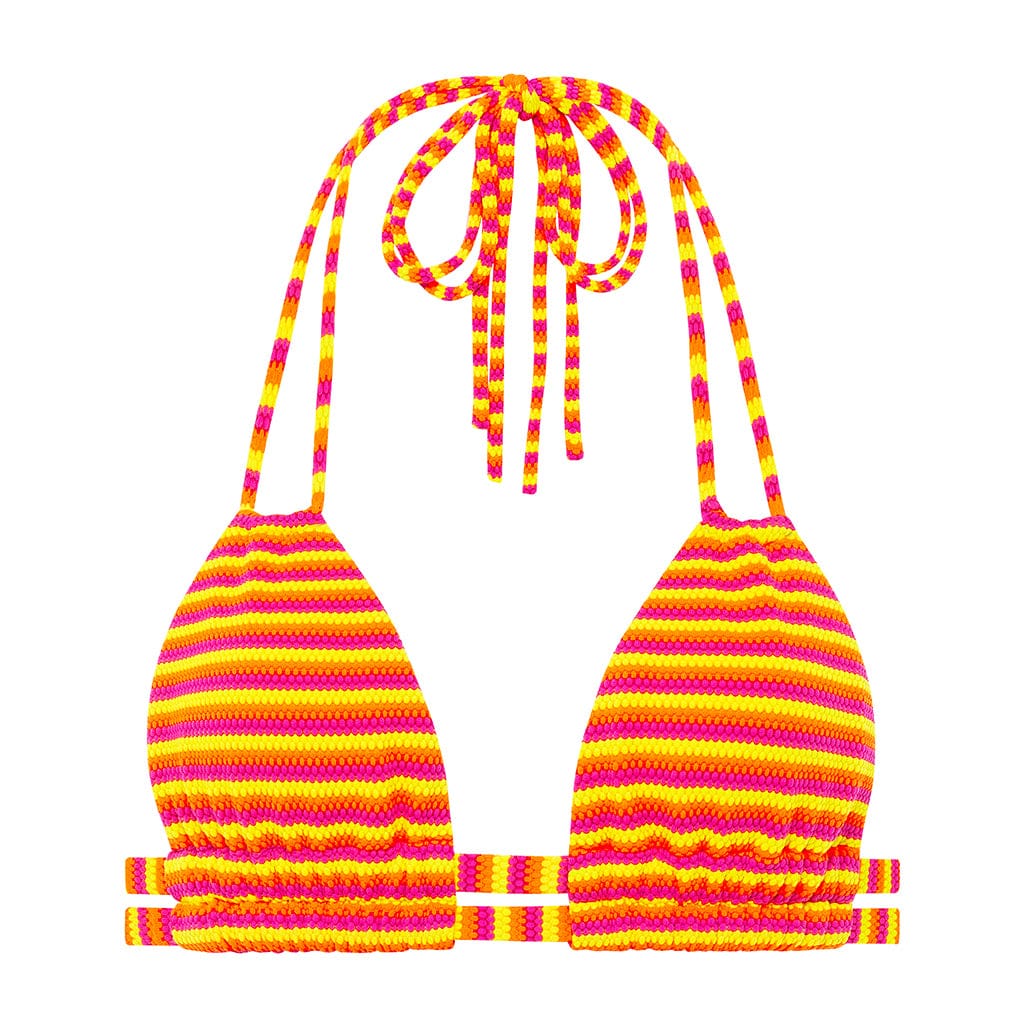 Neon Stripe Dopio Bikini Top