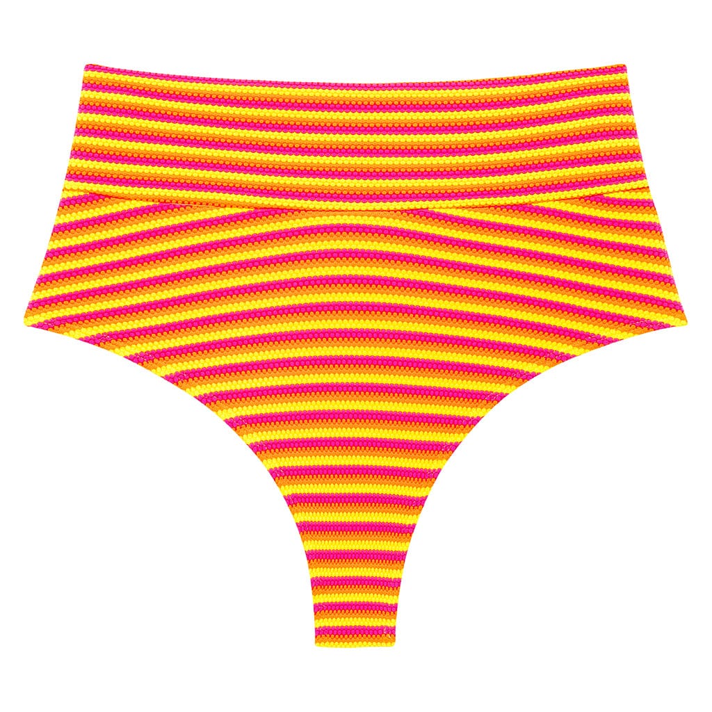 Neon Stripe High Rise Bikini Bottom