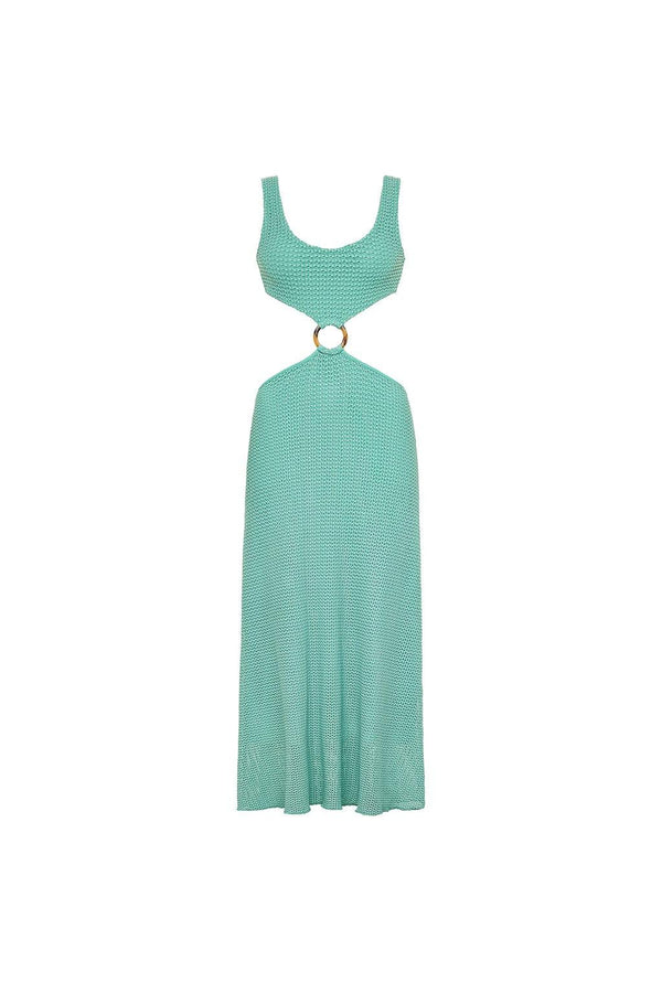 Calypso Crochet Mini Dress - Turquoise