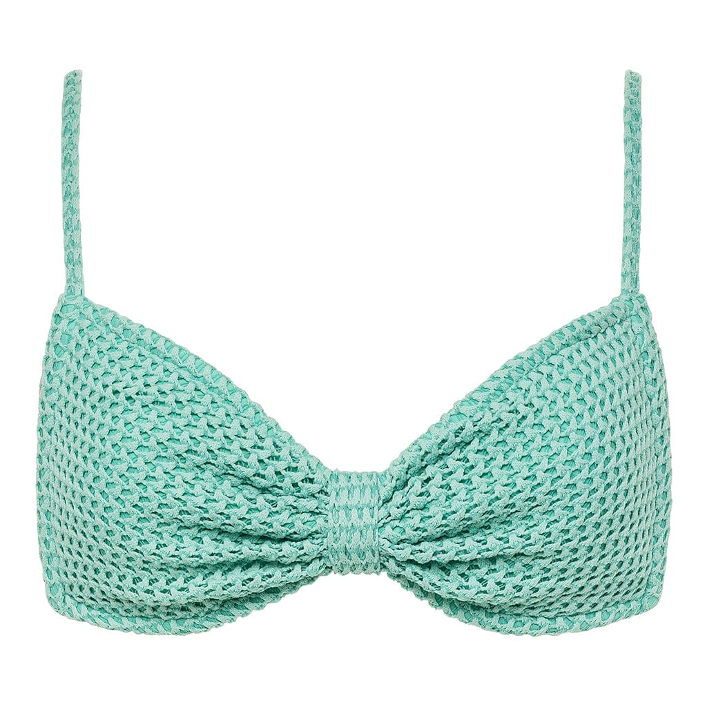 Turquoise Crochet Devin Bikini Top
