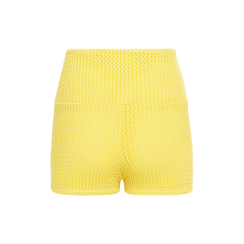 Yellow Crochet Micro Bike Short