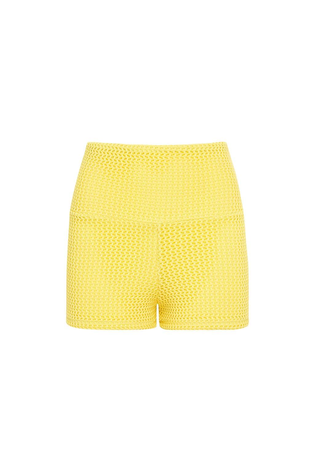 Athletic Shorts Light Yellow Biker Shorts Yellow Crochet Bike
