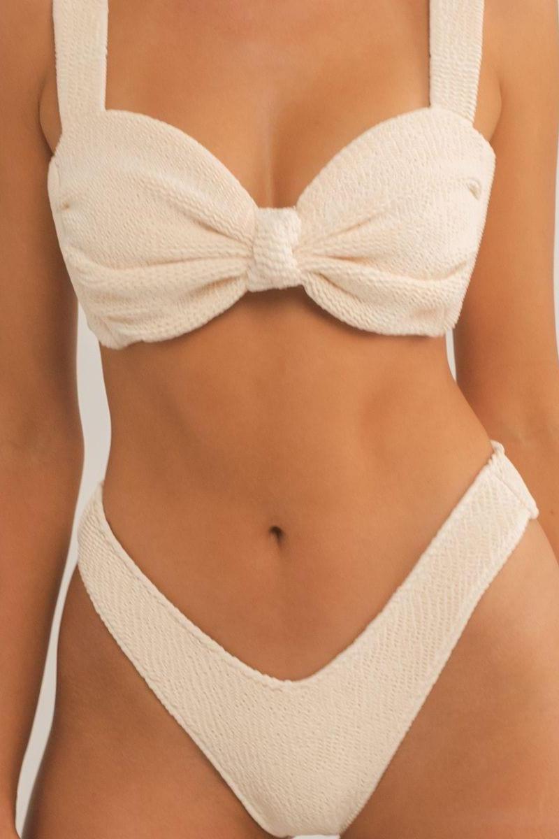 Crema Scrunch Lulu (Zig-Zag Stitch) Bikini Bottom