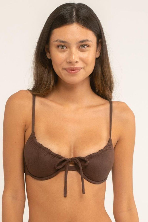Espresso Suede Lucy Bikini Top