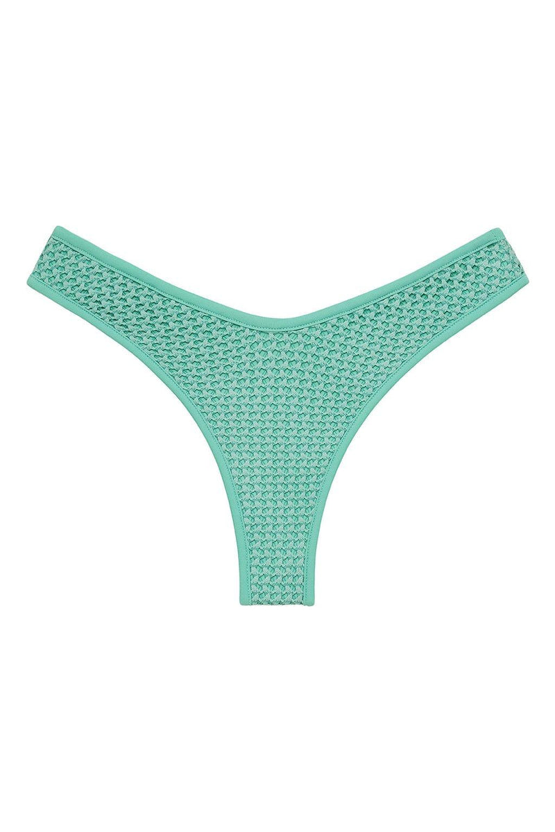 Printed Ruffled Trim Swimsuit in Turquoise