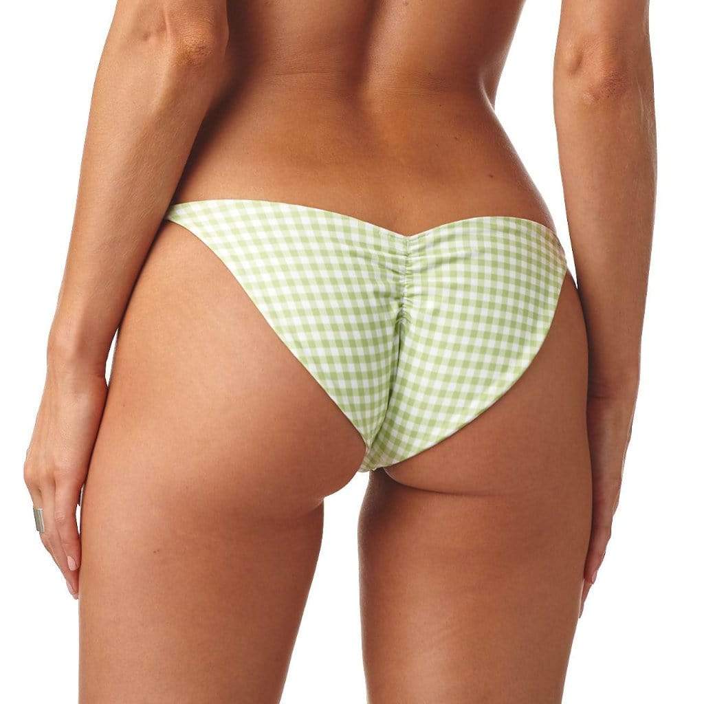 Vert Gingham Fixed Bikini Bottom