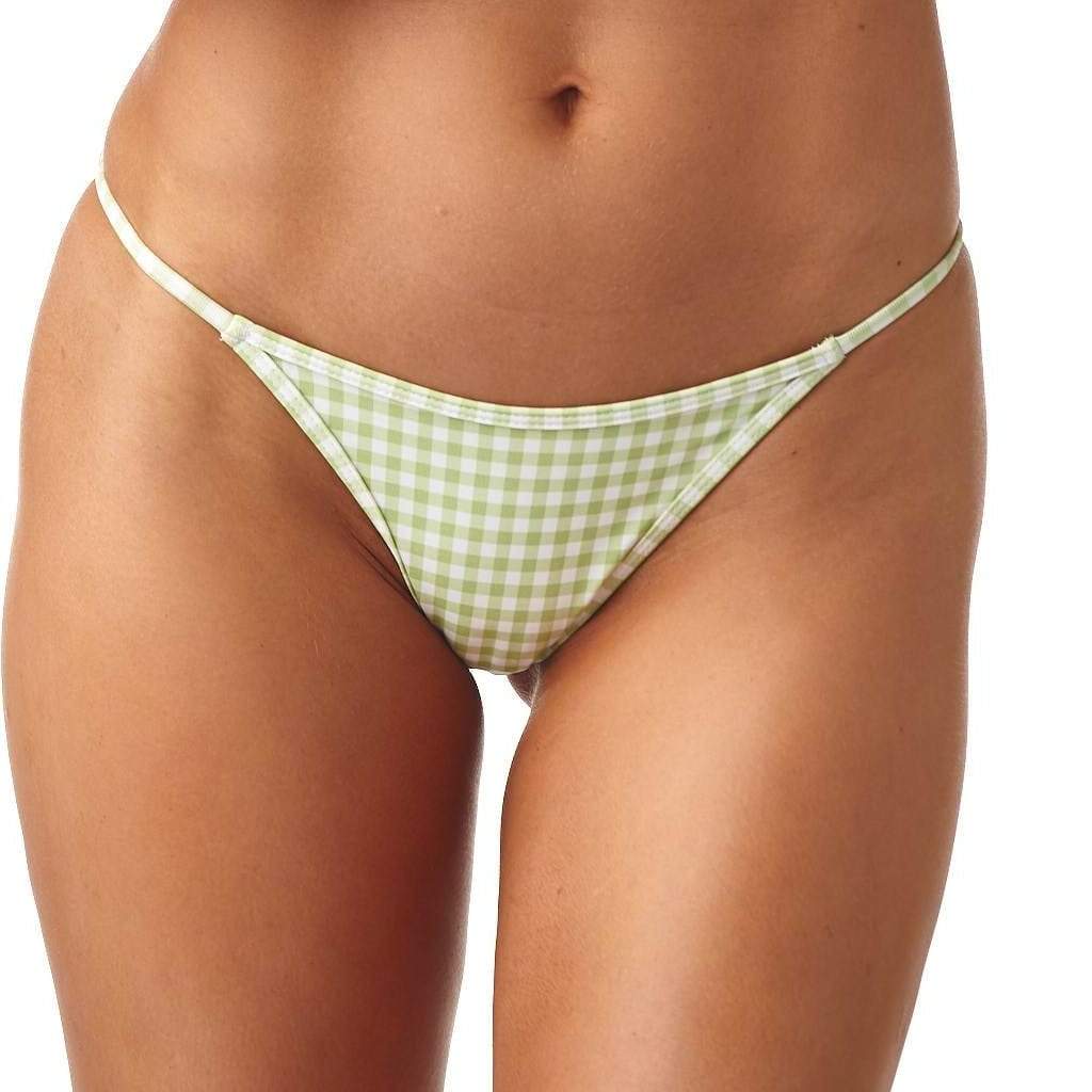 Vert Gingham Fixed Bikini Bottom